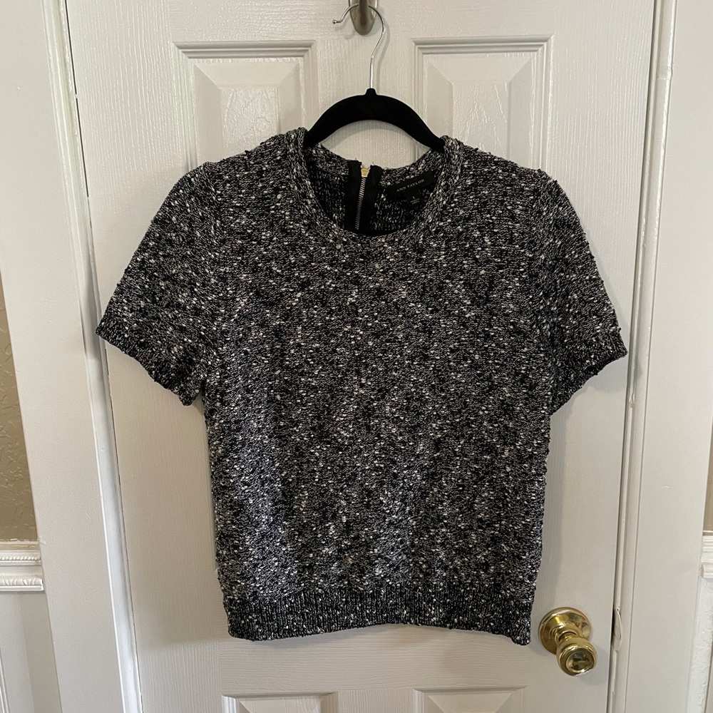 Ann Taylor textured black and white sweater